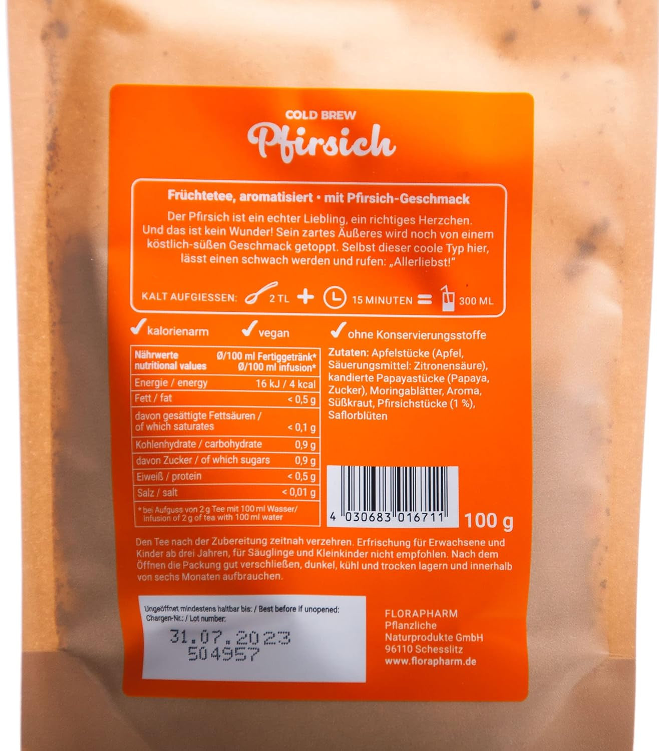 Frugtte Cold Brew "Peach" Kold infusion - 100 g