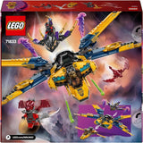 Ras og Arins LEGO NINJAGO Super Storm Flyer - Legetøj med drone, skydere, klinger og motorer - Inkl. 3 Ninja-rollespilsminifigurer - Byggesæt til drenge og piger fra 8 år 71833 Byggesæt Besuche den LEGO-Store
