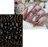JMEOWIO Nagelsticker Weihnachten Gold Glitter Silber 8 Blatt Nail Art Sticker Selbstklebend Nagelaufkleber Schneeflocke Winterurlaub Dekoration Nageldesign Zubehör