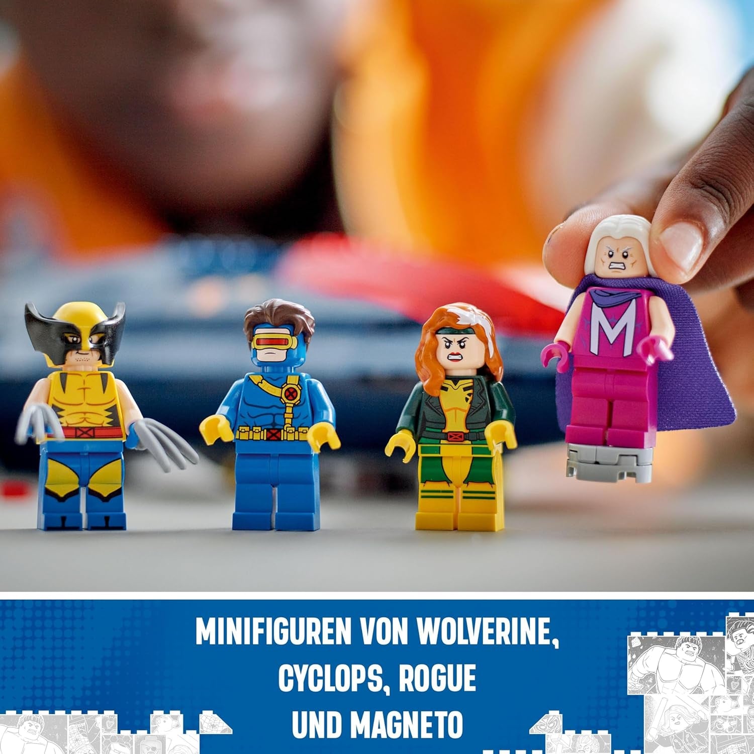 LEGO Marvel X-Jet X-Men-bygningsmodelflyet med figurer inklusive Wolverine og Rogue Superhelte-legetøj til børn Gave til drenge og piger 8 år 76281 Byggesæt Beuche den LEGO-Store
