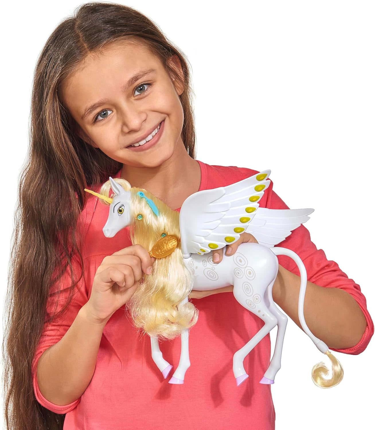 Simba 109480093 - Mia og Mig Enhjørning Onchao, med bevægelige vinger, hårnåle, stylingbørste, legetøjshest, pony, Centopia, 3+ år, lyserød
