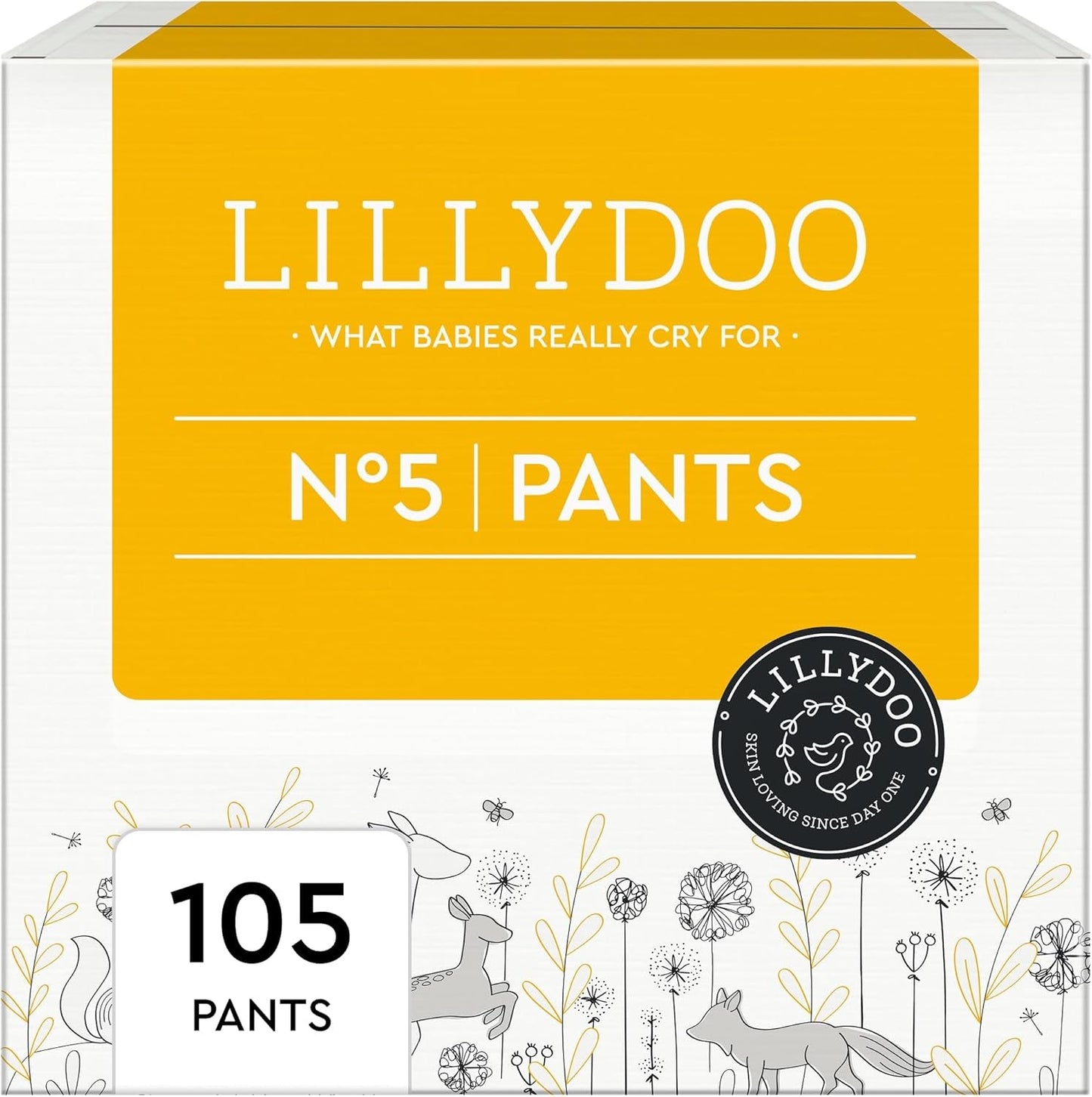 LILLYDOO Hudvenlige Bukser Størrelse 5 (12-17 kg) Månedlig æske (105 stk.)