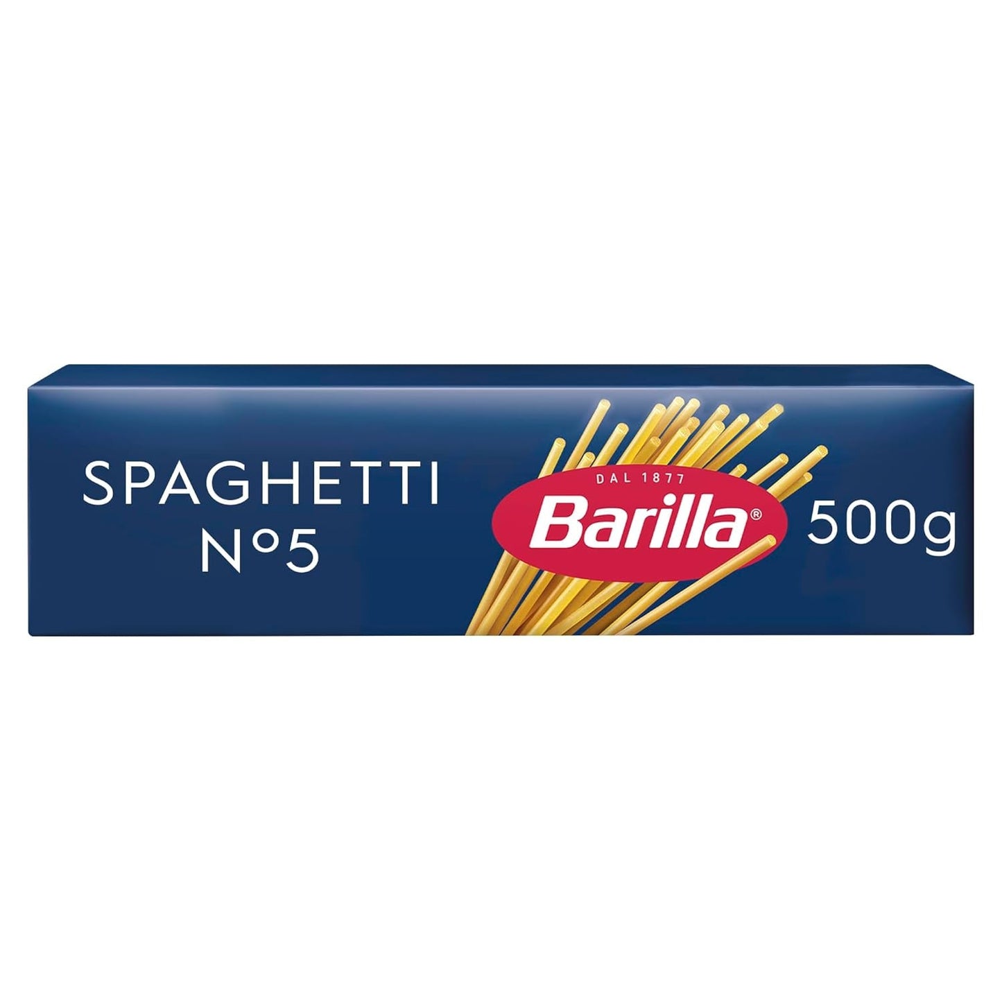 Barilla Pasta Klassische Spaghetti n.5 fra højkvalitets Hartweizen immer al dente, (1 x 500 g), smagløs