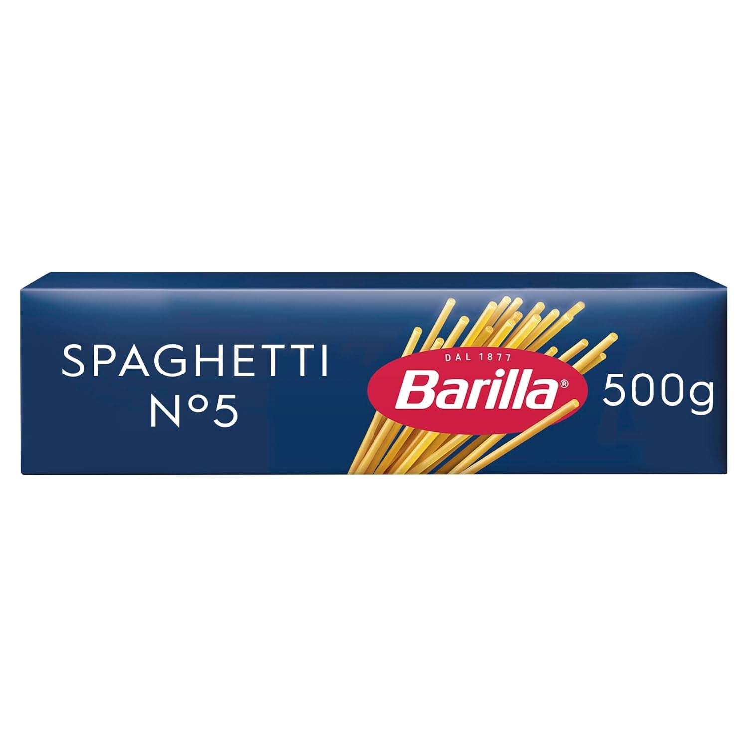 Barilla Pasta Klassische Spaghetti n.5 fra højkvalitets Hartweizen immer al dente, (1 x 500 g), smagløs