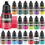 Madfarve - 20 farver x 10 ml koncentreret flydende madfarve til kagepynt, bagning, småkager, macarons - sukkerfri madfarve til drikkevarer, kagedekoration, DIY-slim, påskeæg