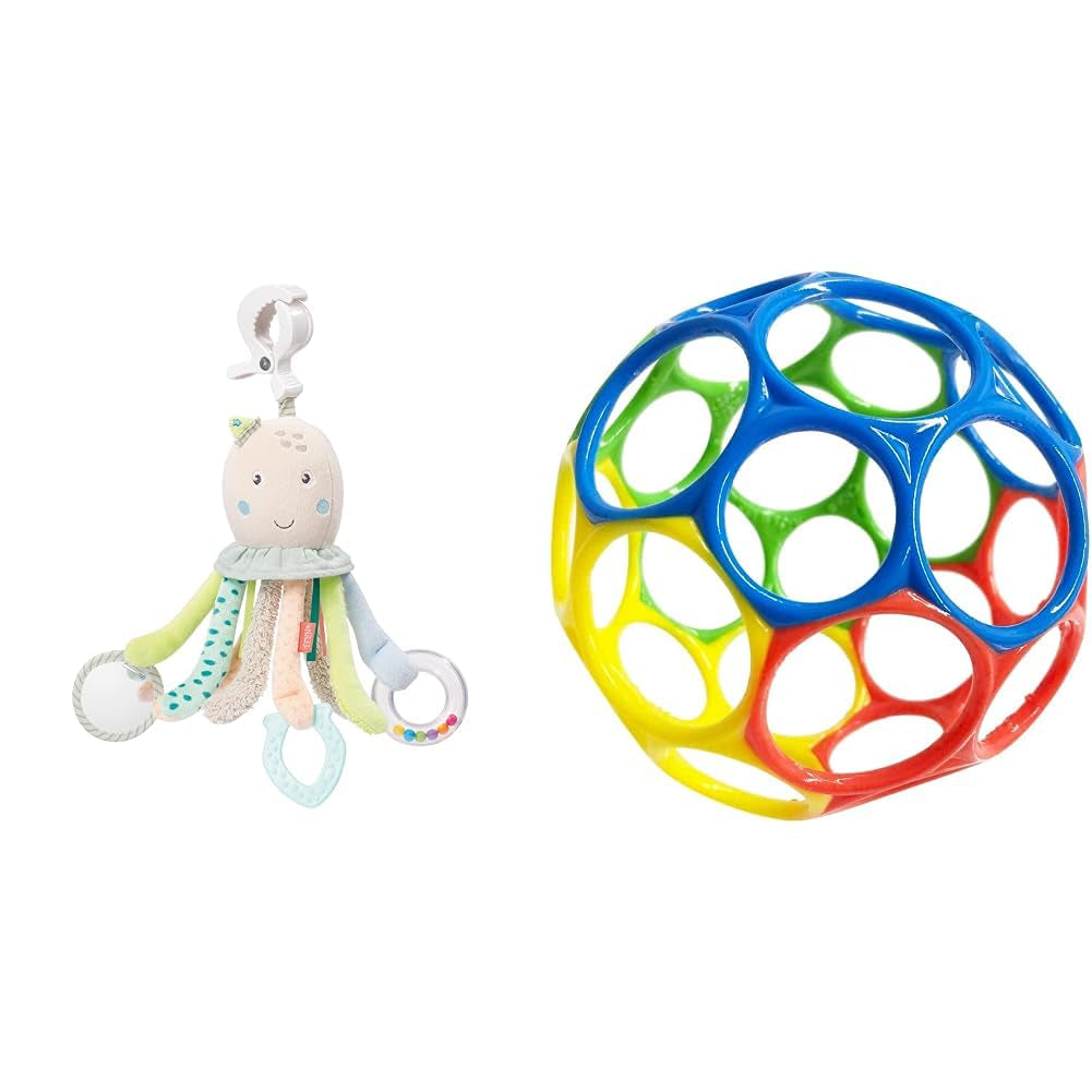 Fehn Octopus Activity Toy - Baby Motor Skills Legetøj til klapvogne og Bright Starts, Oball, Rangle Legetøj med Gribebolde til at gå, Interaktivt Baby Legetøj Bebe Toys Naty Shop Octopus Activity Toy Pack