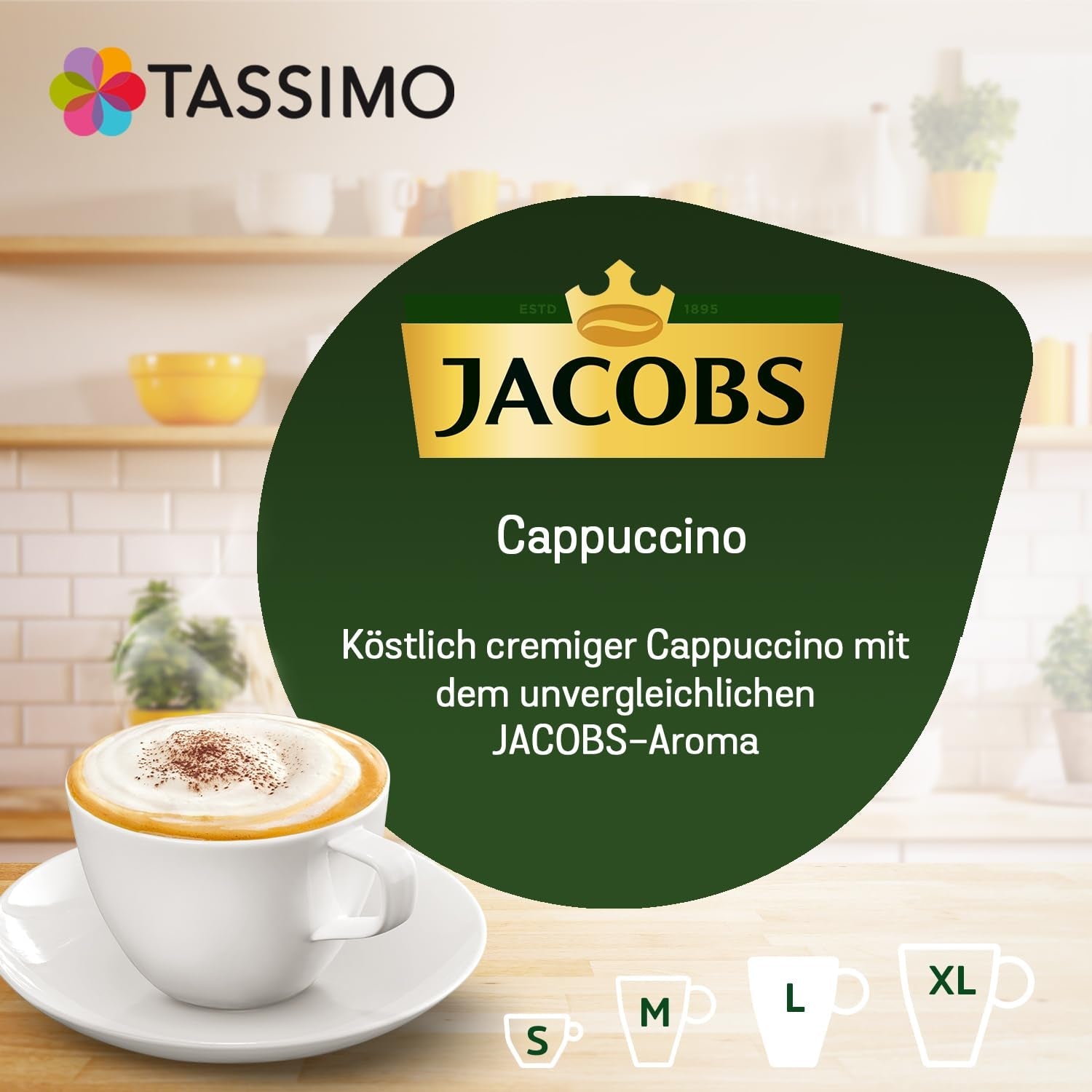 Tassimo Kapseln Jacobs Cappuccino Classico, 5 x 8 puder, 40 Kaffeekapseln