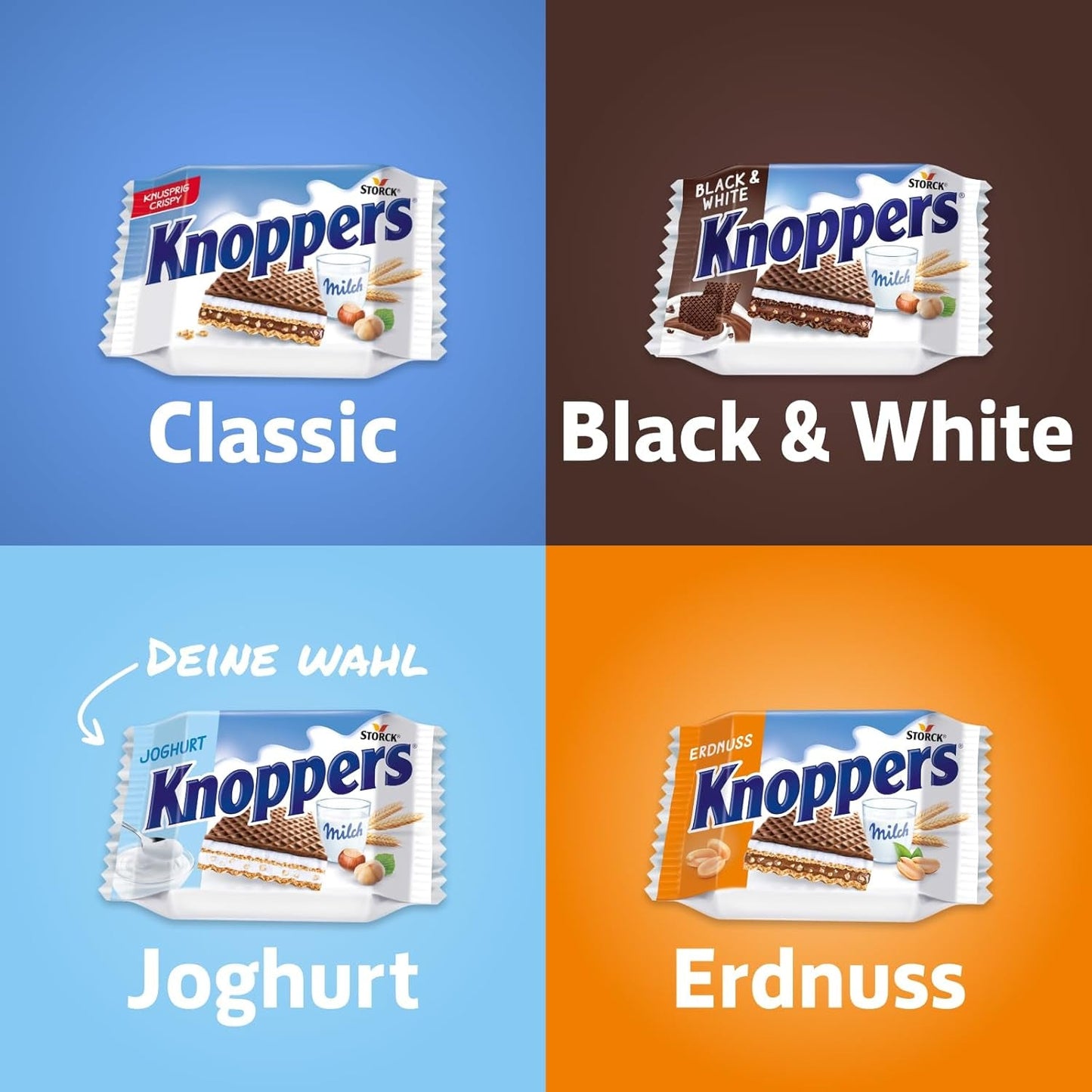 Yoghurt – 4 x 200 g – Vaffelskiver fyldt med yoghurt og nougatcreme, hasselnødder og kakao