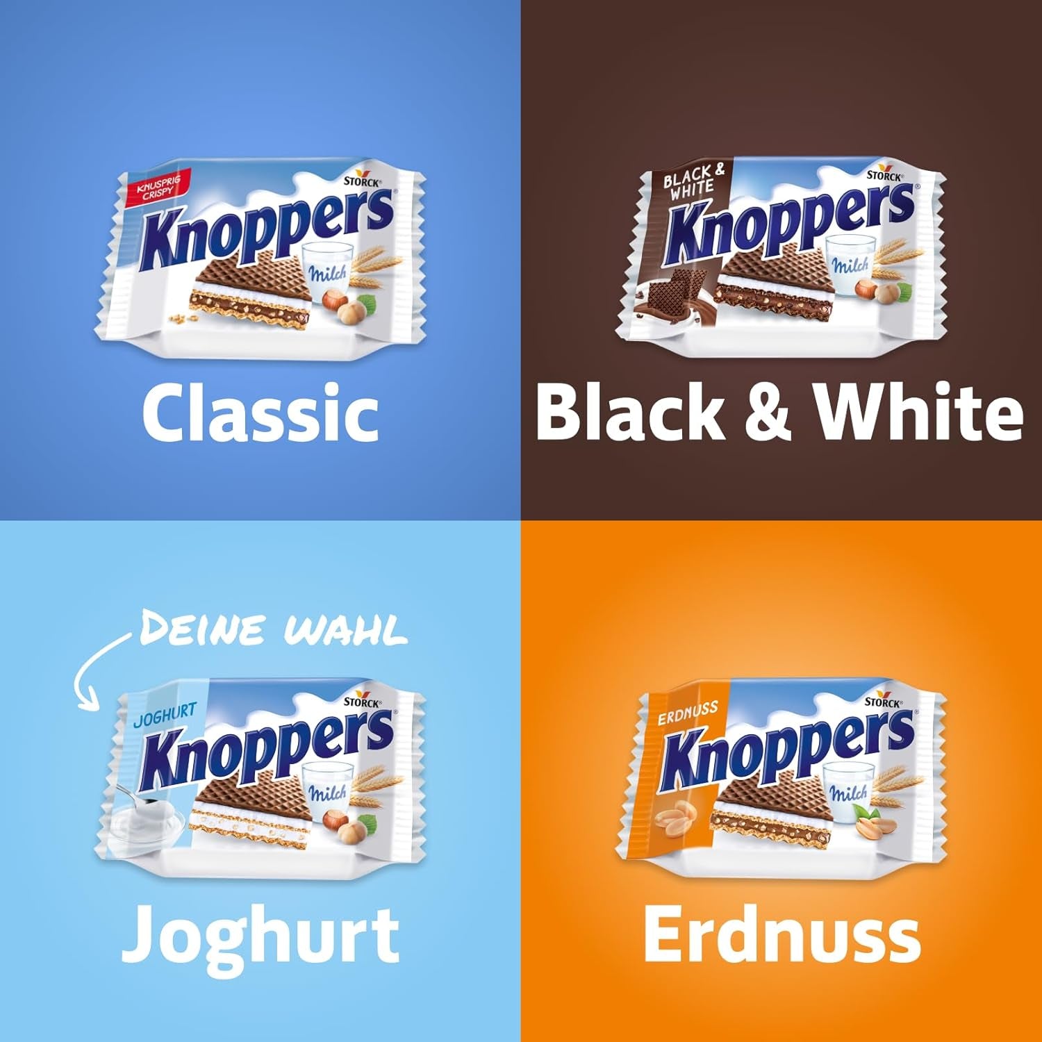 Yoghurt – 4 x 200 g – Vaffelskiver fyldt med yoghurt og nougatcreme, hasselnødder og kakao