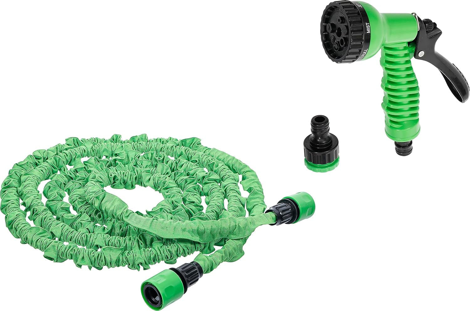 BGS DIY 70903 | Vandslange | Tekstil | Fleksibel | med havebruser med 7 funktioner | 3-10 m