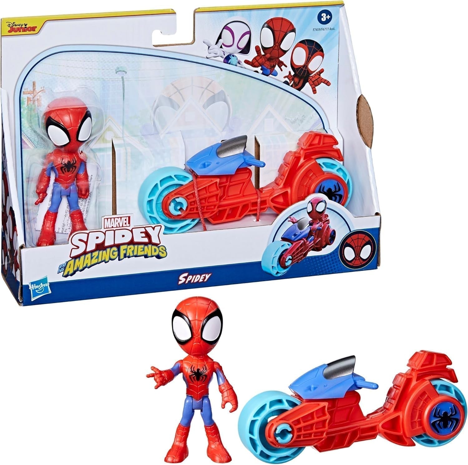 SPIDEY og HANS FANTASTISKE VENNER Marvel Spidey Motorcykelfigurlegetøj til drenge og piger fra 3 år og opefter Actionfigurer Naty Shop