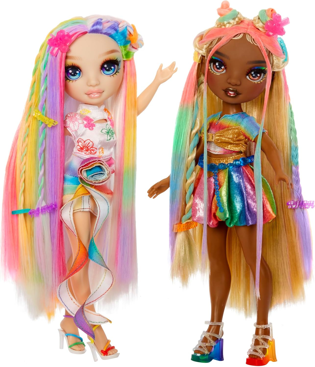 Rainbow High Hair Chalk & Styling Doll - Meline - 28 cm regnbue- og guldvaskbar hårkridtdukke, farvning, styling, leg, skyl og gentag, til børn i alderen 4-12 år
