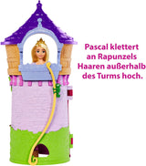 Disney Princess HMV99 - Rapunzel bevægeligt dukke- og legetårn med sjov rundt omkring, 6 legeområder og 15 tilbehør, inspireret af Disney-filmen, legetøj til 3-årige dukker Naty Shop-dukker