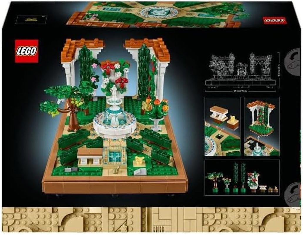 LEGO Icons Fountain Garden - Miniature byggesæt til voksne med blade, cypresser, træer, vinstokke, blomster - Kreativ fødselsdagsgave idé, housewarming gave til kvinder, mænd - 10359 Byggesæt Beuche den LEGO-Store