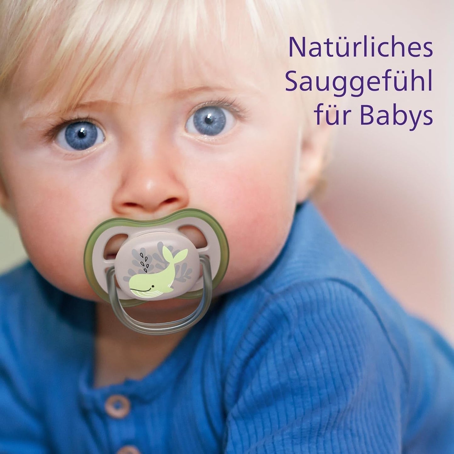 Philips AVENT ultraluftsutter - pakke med 4 BPA-fri, åndbare sutter til babyer 6-18 måneder, inklusive bæretaske og sterilisering, skildpadde/hvalmønster (model SCF085/66)