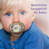Philips AVENT ultraluftsutter - pakke med 4 BPA-fri, åndbare sutter til babyer 6-18 måneder, inklusive bæretaske og sterilisering, skildpadde/hvalmønster (model SCF085/66)
