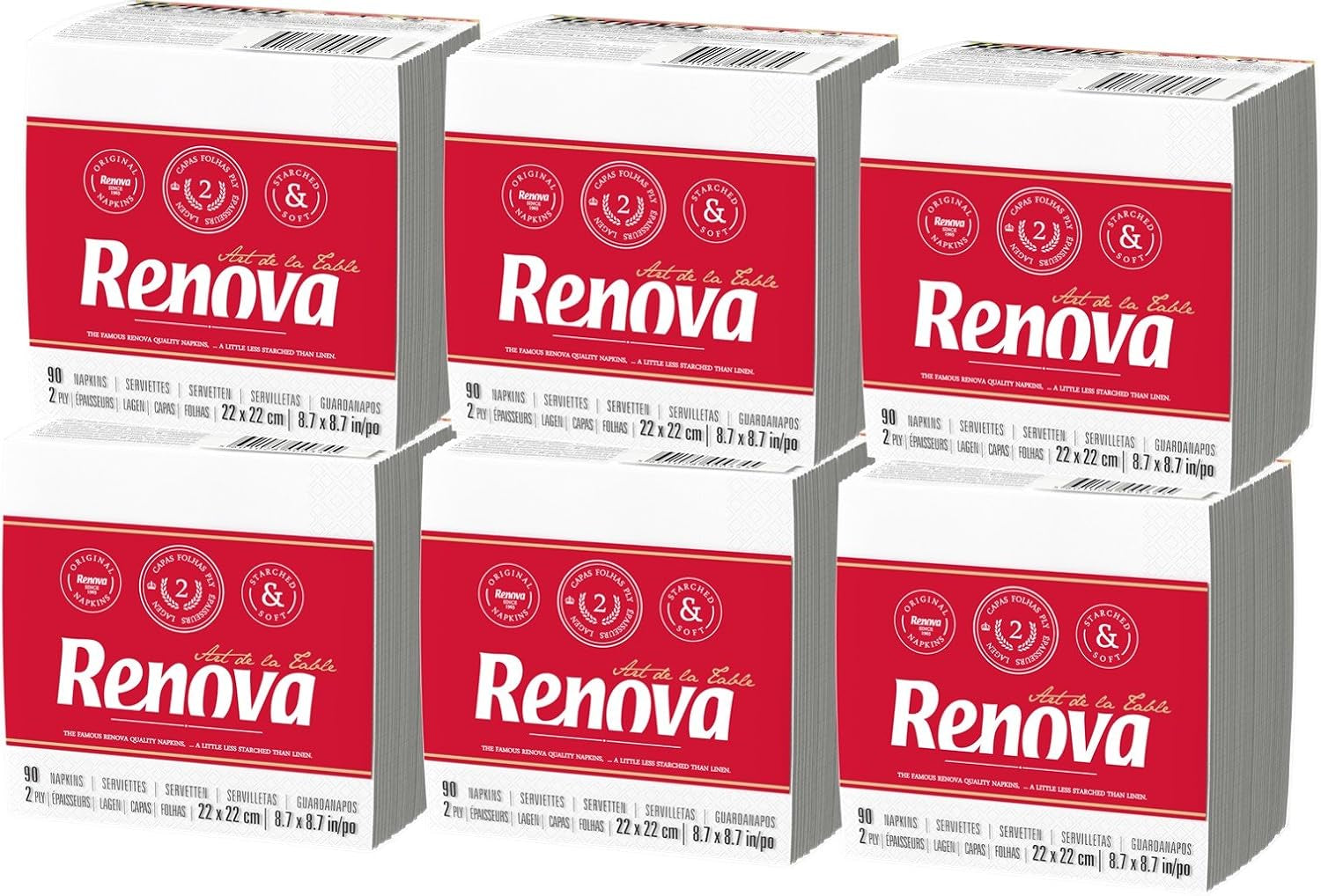 Renova servietter - 3 pakker á 540 stk