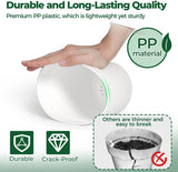 T4U 16 cm plast urtepotte med underkop, sæt med 6 plastik urtepotter med flere drænhuller, rund potte til indendørs og altan sukkulente planter, kaktusser, hvid