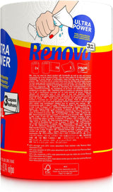 Køkkenruller Renova Renova Ultrapower | 24 XXL ruller = 60 standardruller | 3 ultraabsorberende og maksimal modstandslag | Fsc certificeret papir