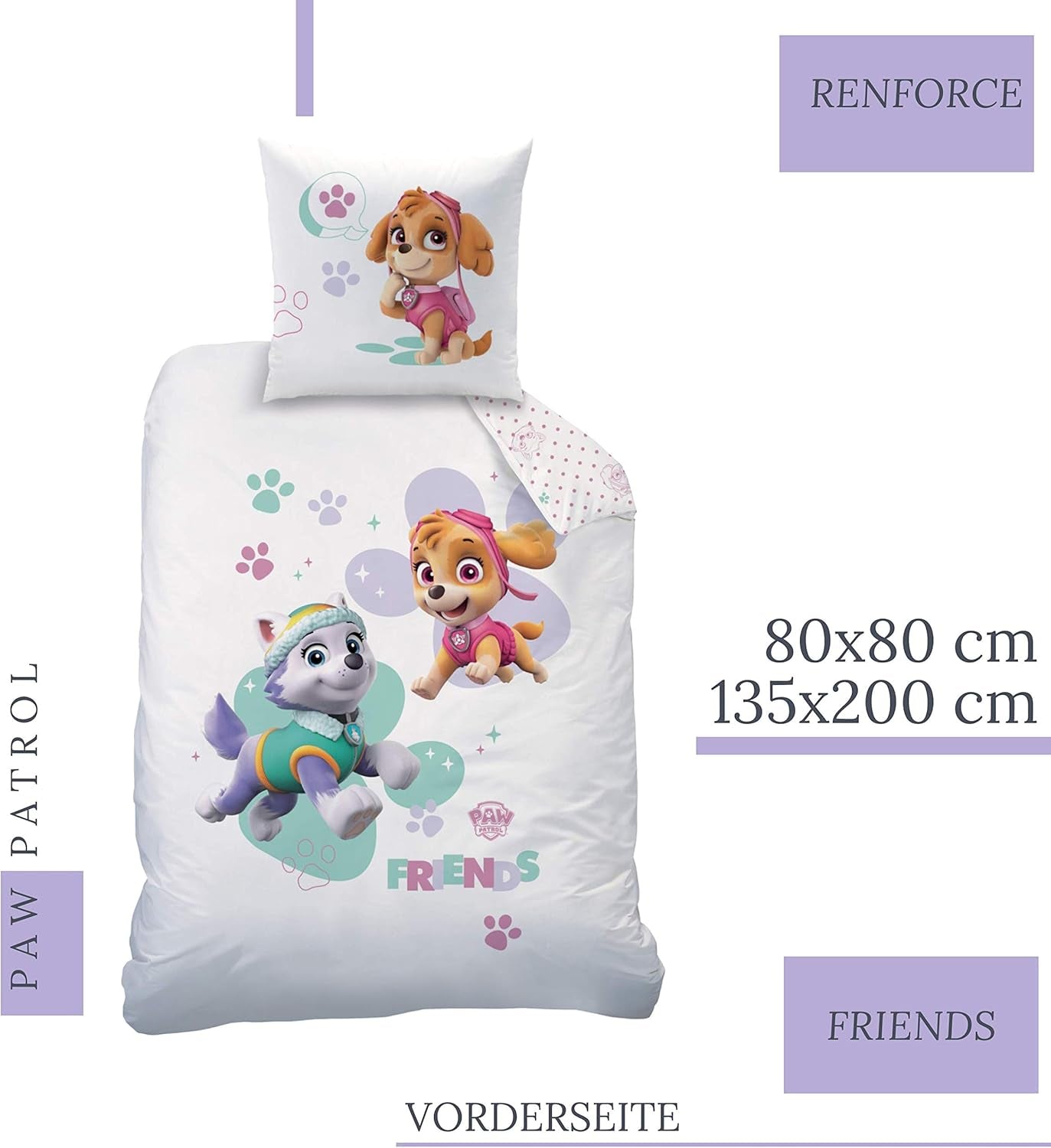 Paw Patrol sengetøj, 2 stk., til piger Sengetøj - børn Naty Shop