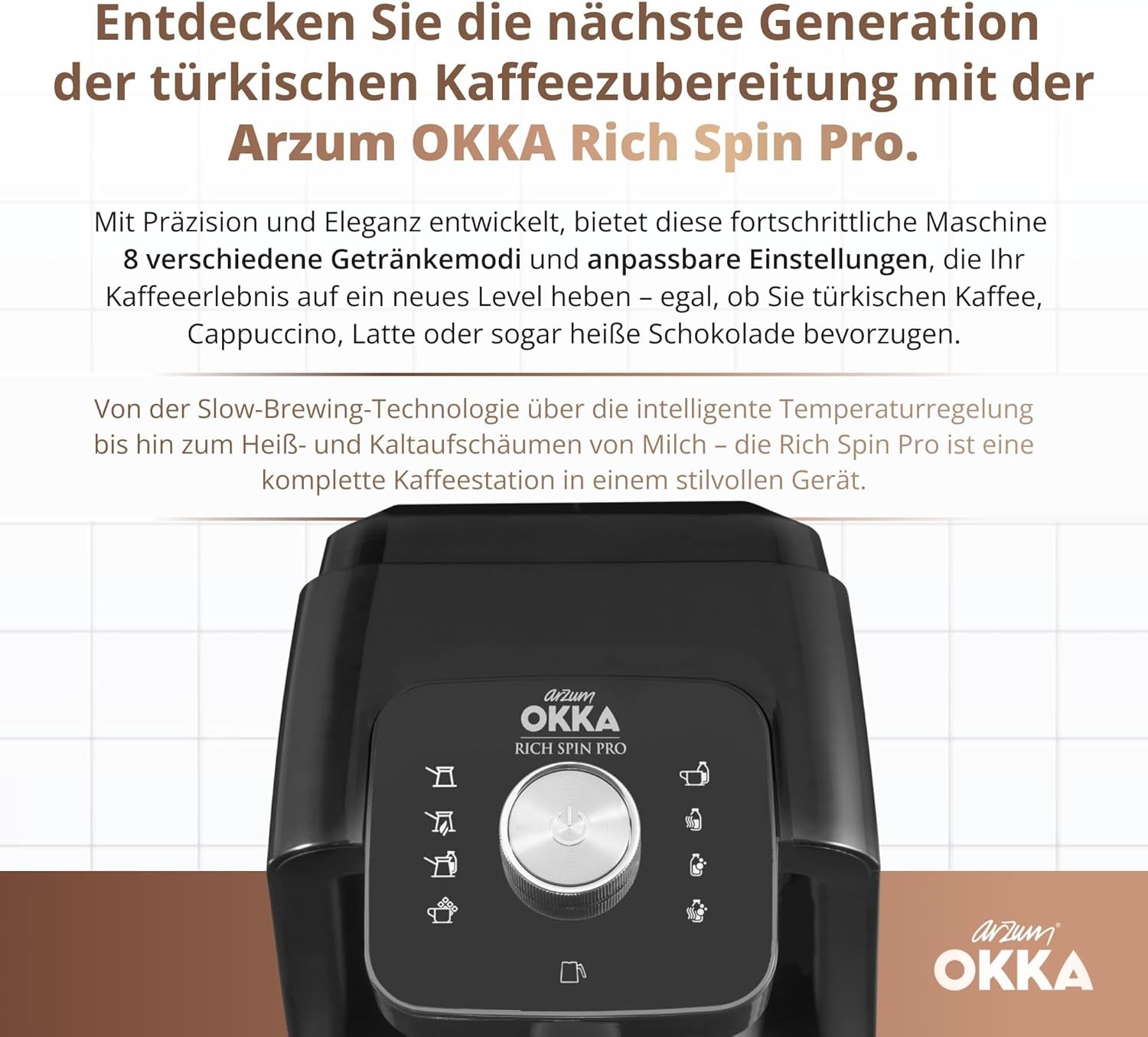 TYRKISK KAFFEMASKINE Arzum OKKA RICH SPIN PRO (krom)