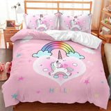 Sengetøj til piger, Unicorn, 2 pudebetræk Sengetøj - børn Naty Shop Unicorn Pink (model 2) 200×200 Cm