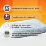 TEMPUR EASE Memory Foam Sovepude, Ergonomisk Nakkestøttepude til enhver sovestilling, Fast støtte, 50 X 31 X 10/5 cm, Hvid Naty Shop Standard Puder