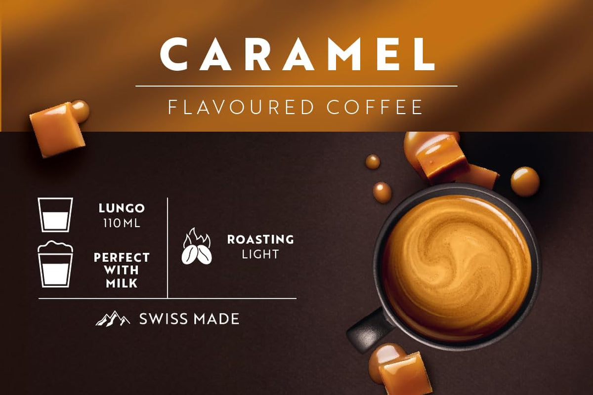 Café Royal Caramel Flavored Kaffee – Nespresso®-kompatibel Kaffeekapseln, cremet, helle Röstung, 100 % Arabica, Rainforest Alliance, 100 Kapseln