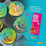 Decocino Neon Food Paste Red – Høj dosis madfarve – Til farvening af kager, muffins, cupcakes – Smagløs