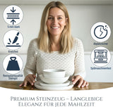 Krystal 48 dele porcelænsservisesæt TESTVINDER Klart porcelænsservisesæt Skåle og tallerkner Middagsservice til 12 Pure Living servisesæt i hvid