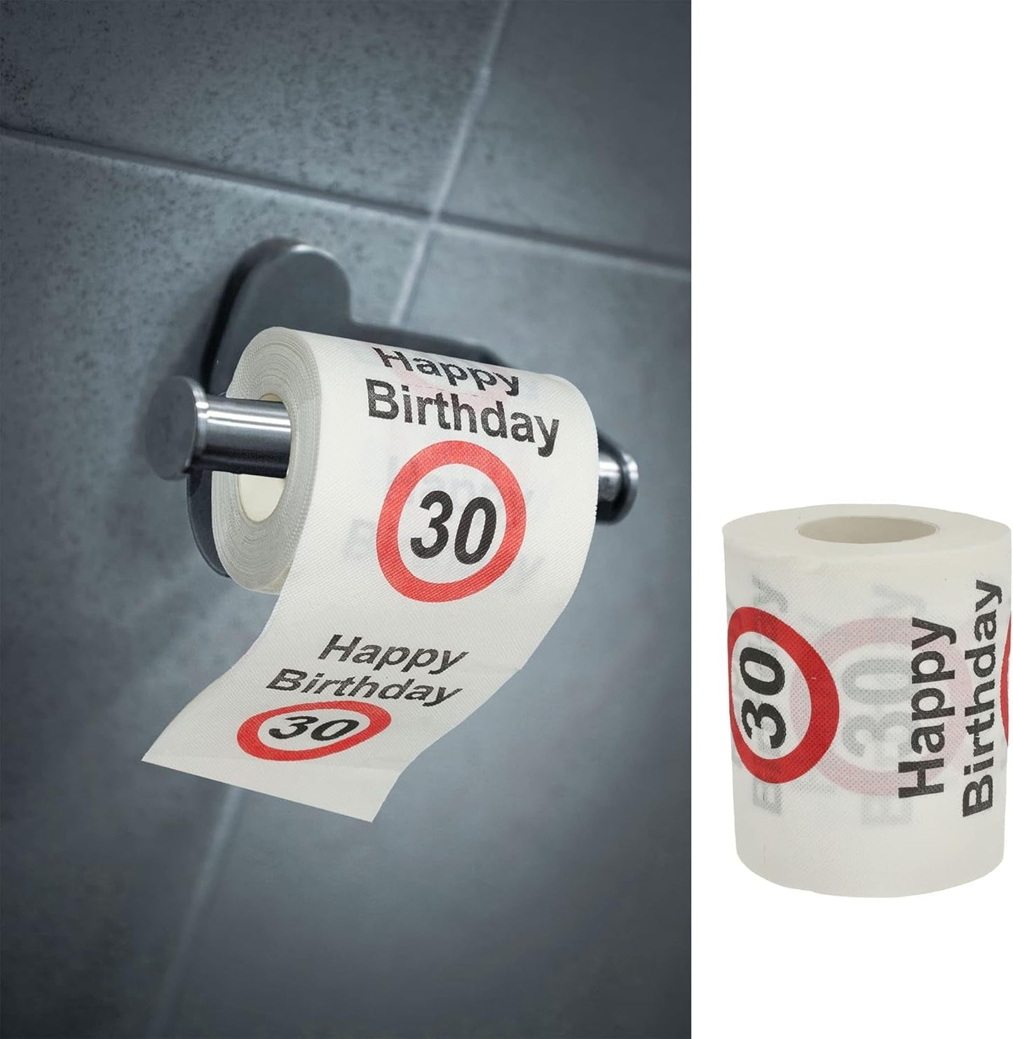 Sæt med 4 toiletpapir "Tillykke med 40 års fødselsdagen" │40 års fødselsdag 24 meter 2-stoffer 180Gr/Qm │ Toiletpapir motiv toiletpapir (4 X toiletpapir 40)
