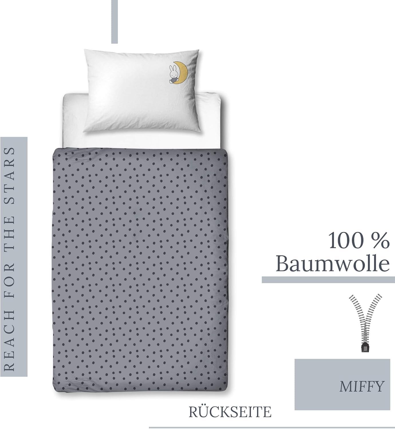 Sengetøj til børn, kanin og stjerner, bomuld Sengetøj - børn Naty Shop