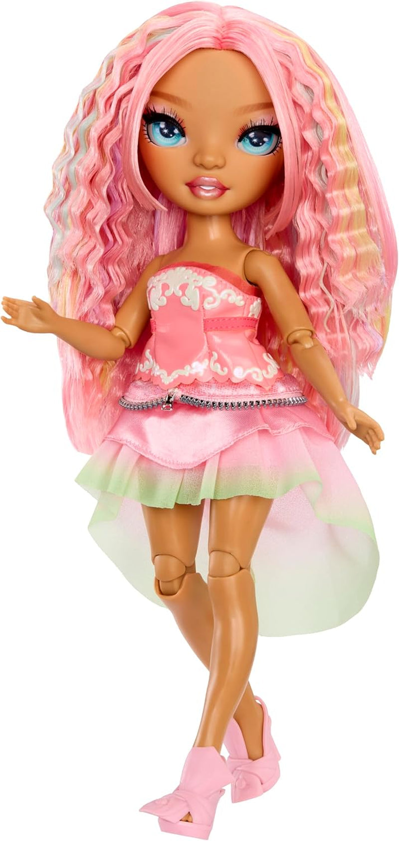 Rainbow High Be Dazzling - Adeline Rose - 28 cm lyserød modedukke med dekorationsværktøj, funklende ædelsten og stylingtilbehør