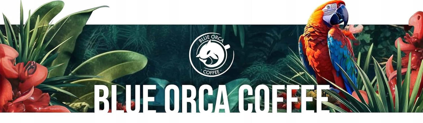 Malet kaffe DE BOA 1KG | 100% Arabica | med strejf af chokolade og nødder | mellemristede kaffebønner, lav surhedsgrad | ideel til espressomaskiner | Blue Orca kafferisteri