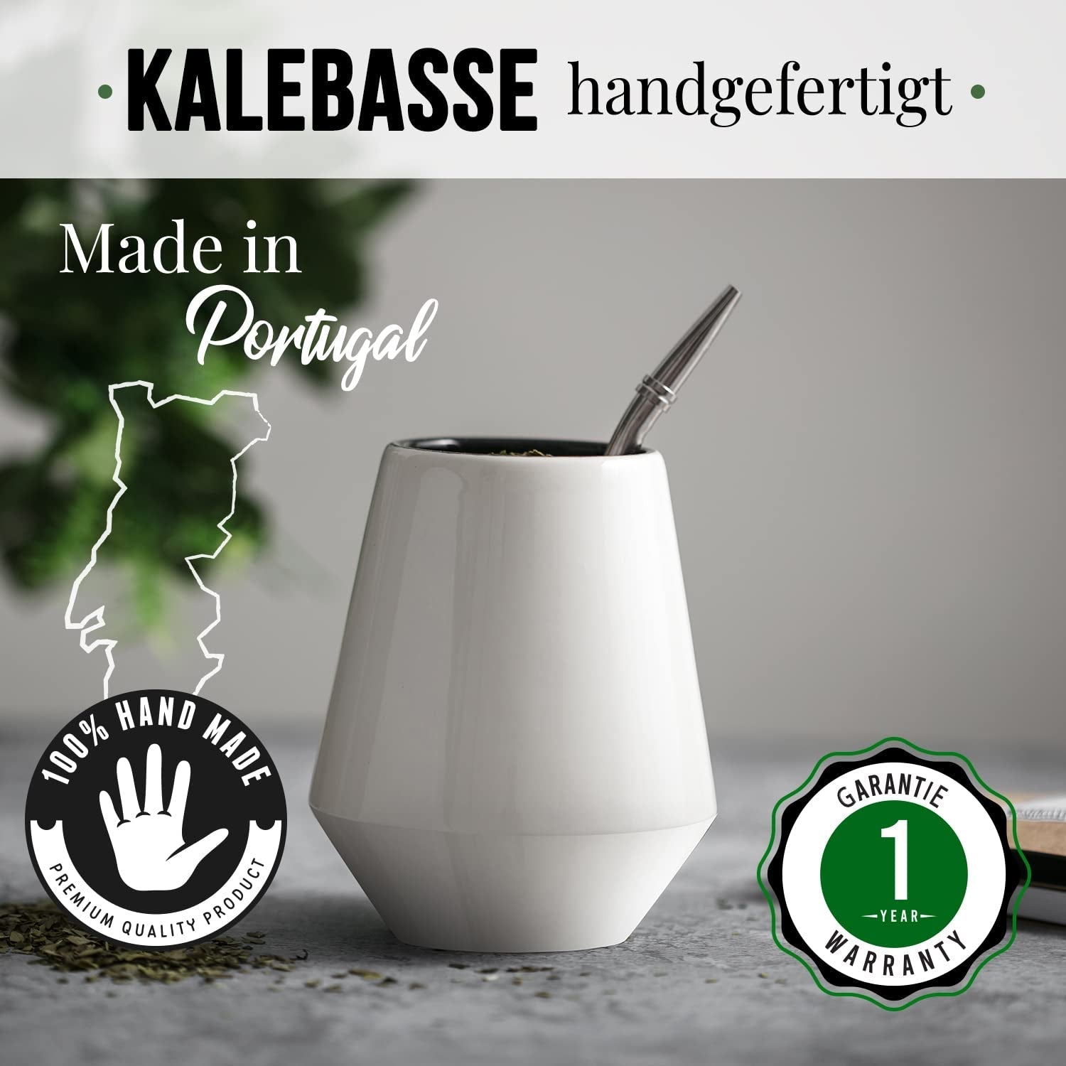 ORIGEENS MATE TE-SÆT Med portugisisk matekop, bombilla og BIO Yerba Mate te - Originalt gavesæt