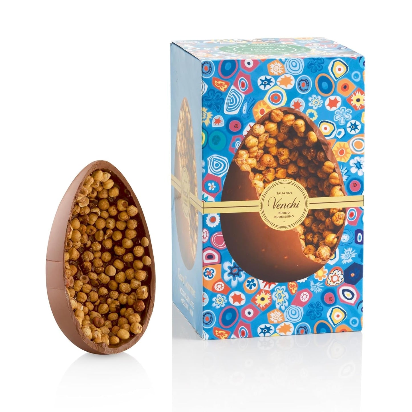 Venchi - Chokoladeæg, pistaciesmag, med hel pistacie, med overraskelse, glutenfri, 500g, påskekollektion, gaveidé