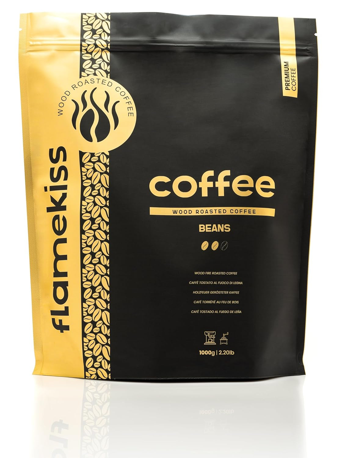 Kaffebønner 1 kg – Arabica og Robusta espressobønner af høj kvalitet, håndristet over brænde for en rig og aromatisk kaffeoplevelse med hele bønne