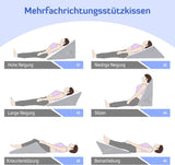 BØRN Justerbar kilepude, skumlæsepude med høj densitet til seng og sofa, ergonomisk seng med kilehovedpude til søvnrefluksapnø, benpude/rygpude til leg og læsning (hvid og grå)