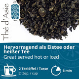 Khla - Økologisk Oolong Te 100 G - Blå te - Naturlig løs te - Økologisk asiatisk te - Løs og skåret - Urtete og infusionste - Fra Kina