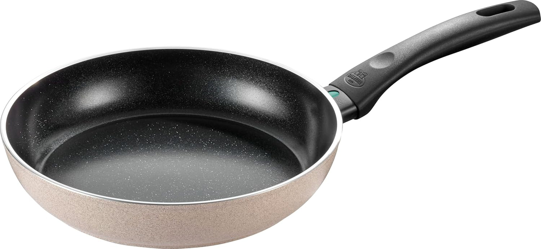 Ledro stegepande, 24 cm, aluminium, velegnet til induktion, non-stick keramisk belægning, Thermopoint, Made in Italy, beige Gryder og pander Naty Shop 24 Cm