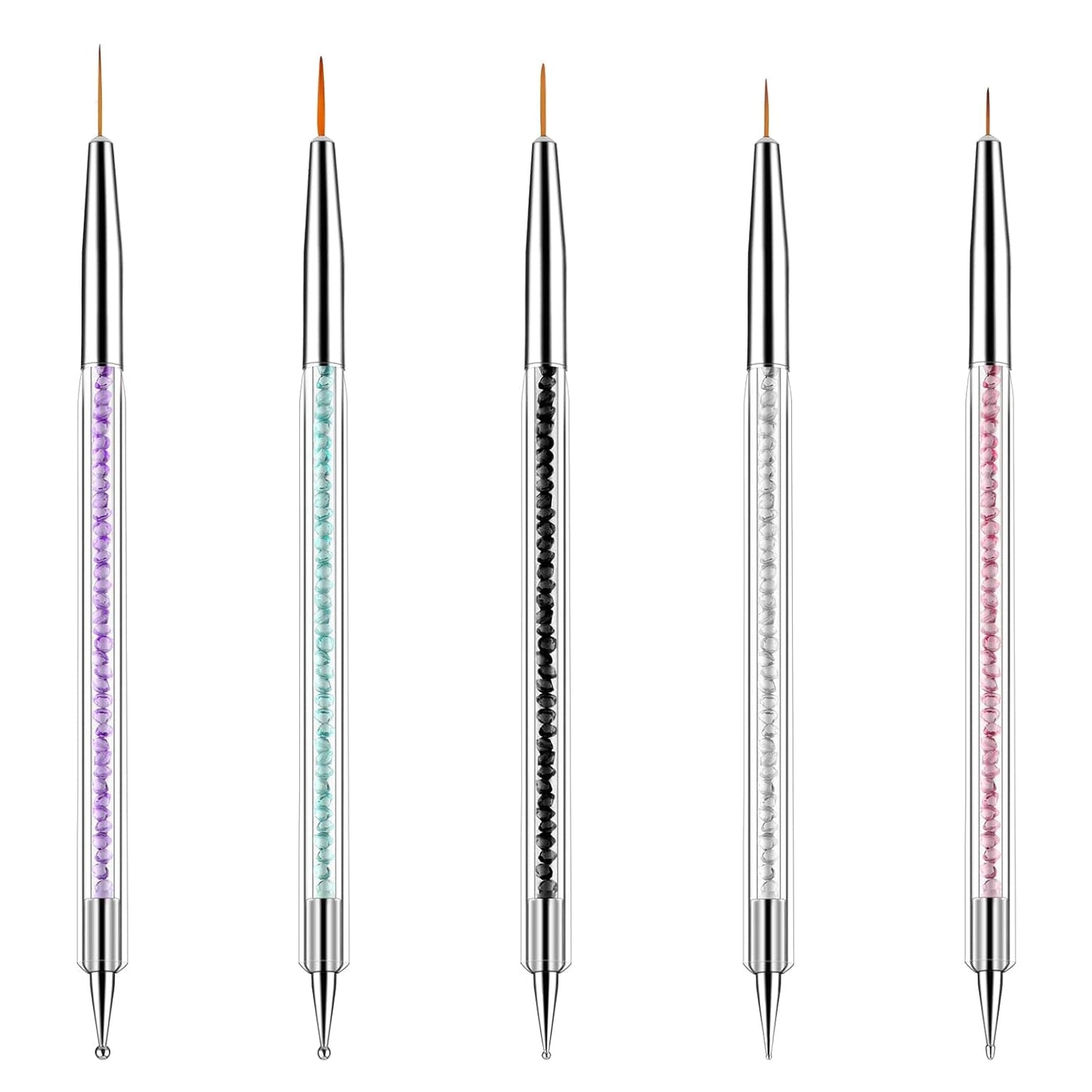 5 Stück Nail Art Pinsel Sæt Dotting Tool Nailart Pinsel Nageldesign Dotting Pen Strass Professionel Acryl Feinmalerei Nail Art Design
