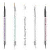 5 Stück Nail Art Pinsel Sæt Dotting Tool Nailart Pinsel Nageldesign Dotting Pen Strass Professionel Acryl Feinmalerei Nail Art Design