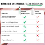 2-faset spray til pleje af human hair extensions | højkoncentreret keratin, kollagen og B5 | beskyttelse og glans til menneskehår tape extensions | ideel til menneskehår extensions og menneskehår fletninger | 2-pack Håraffiltringsprodukter Naty Shop