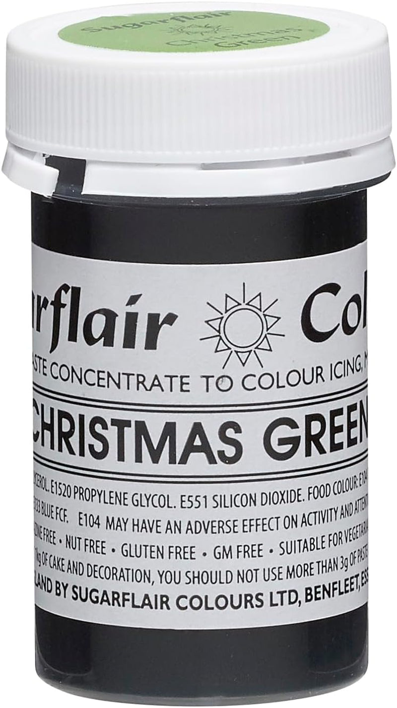 Sugarflair Pastafarve, julegrøn, pastafarve, fondant og marcipan, spektrale koncentrerede farver - 25g