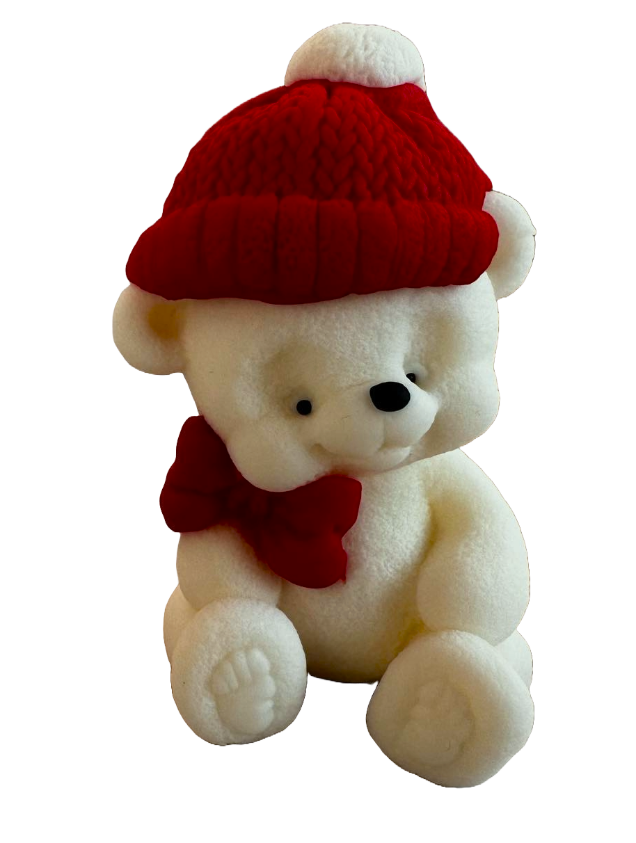 Spiselig dekoration fra sukkerpasta, bamse med butterfly og rød hat Dekorationer fra Sugar Paste Naty Shop