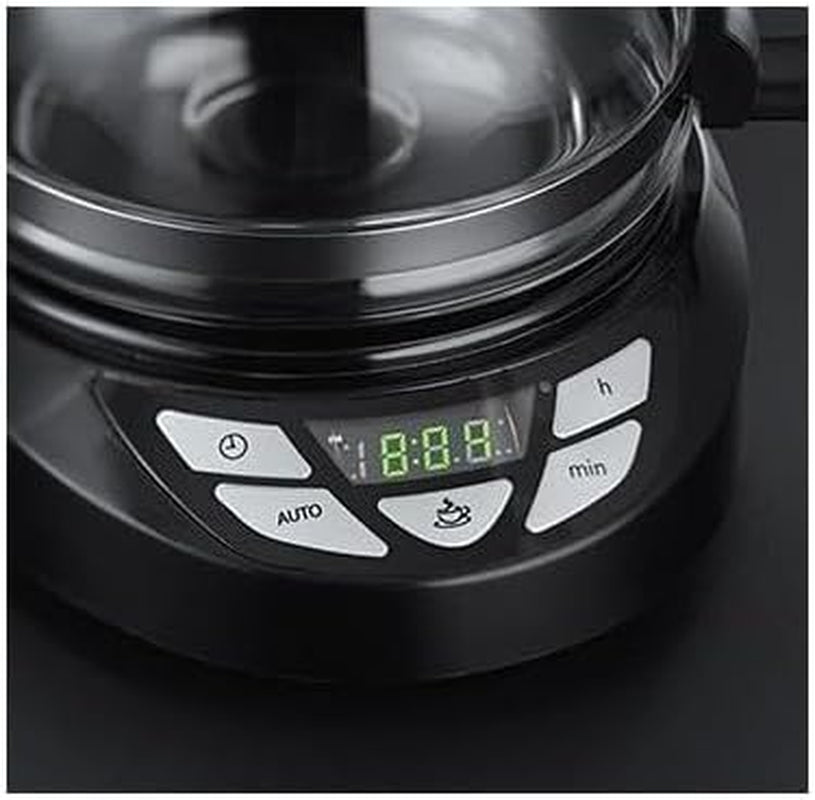 Russell Hobbs kaffemaskine [Digital timer, brusehoved for optimal udsugning og aroma] Teksturer+ (1 til 12 kopper, 1,25 l glaskaraffel, varmeplade, anti-drypsystem) Filterkaffemaskine 22620-56