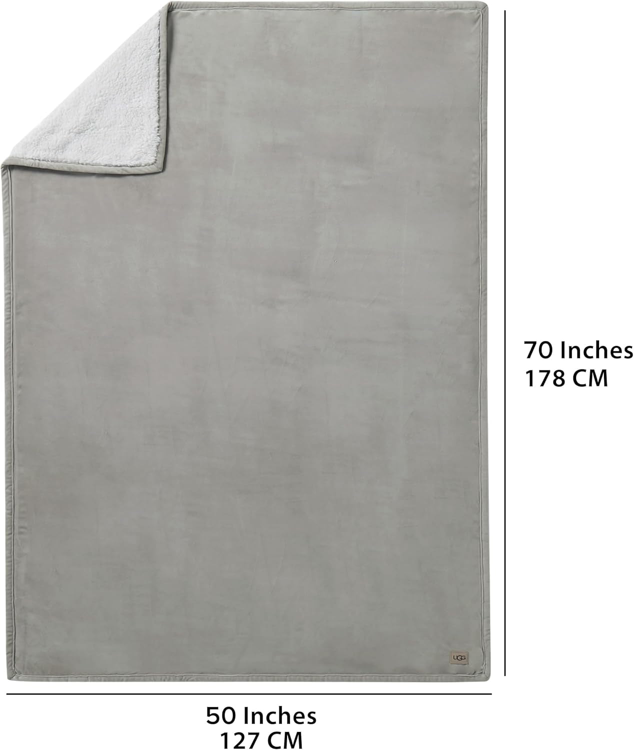 UGG 01465 Bliss Sherpa-tæppe Fuldt vendbart til sofa eller seng Kan maskinvaskes Nem pleje Blødt plys overdimensionerede luksustæpper 178 X 127 cm Seal Naty Shop Dyner og dyner