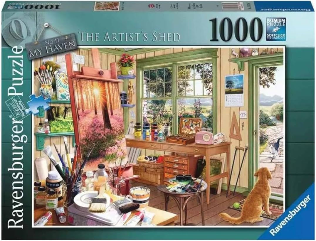 Ravensburger Puslespil 1000 brikker - Mit husly: kunstnerens skur Puslespil Naty Shop Nyt design