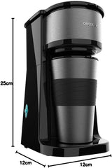 Cecotec Coffee 66 Drop & Go espressomaskine med termokande, 700 W, kapacitet 420 ml, forseglet tud, permanent eller papirfilter, automatisk slukfunktion, beholder med vindue