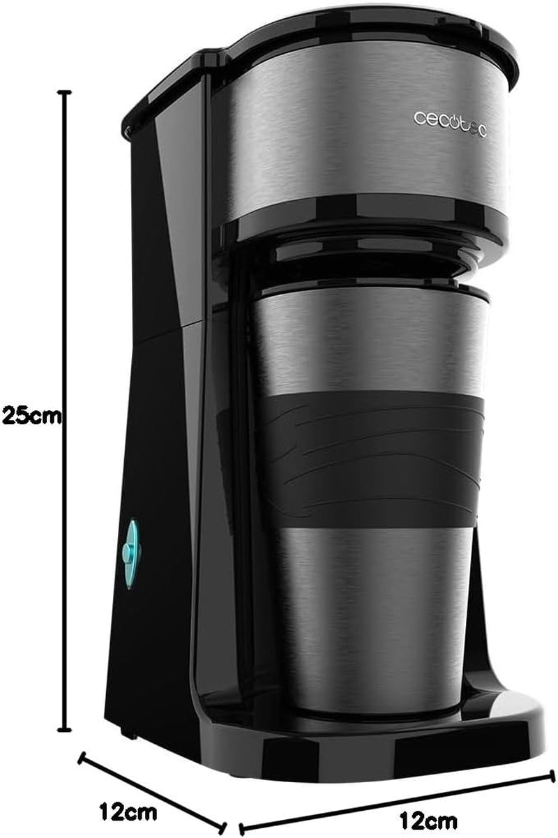 Cecotec Coffee 66 Drop & Go espressomaskine med termokande, 700 W, kapacitet 420 ml, forseglet tud, permanent eller papirfilter, automatisk slukfunktion, beholder med vindue